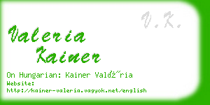 valeria kainer business card